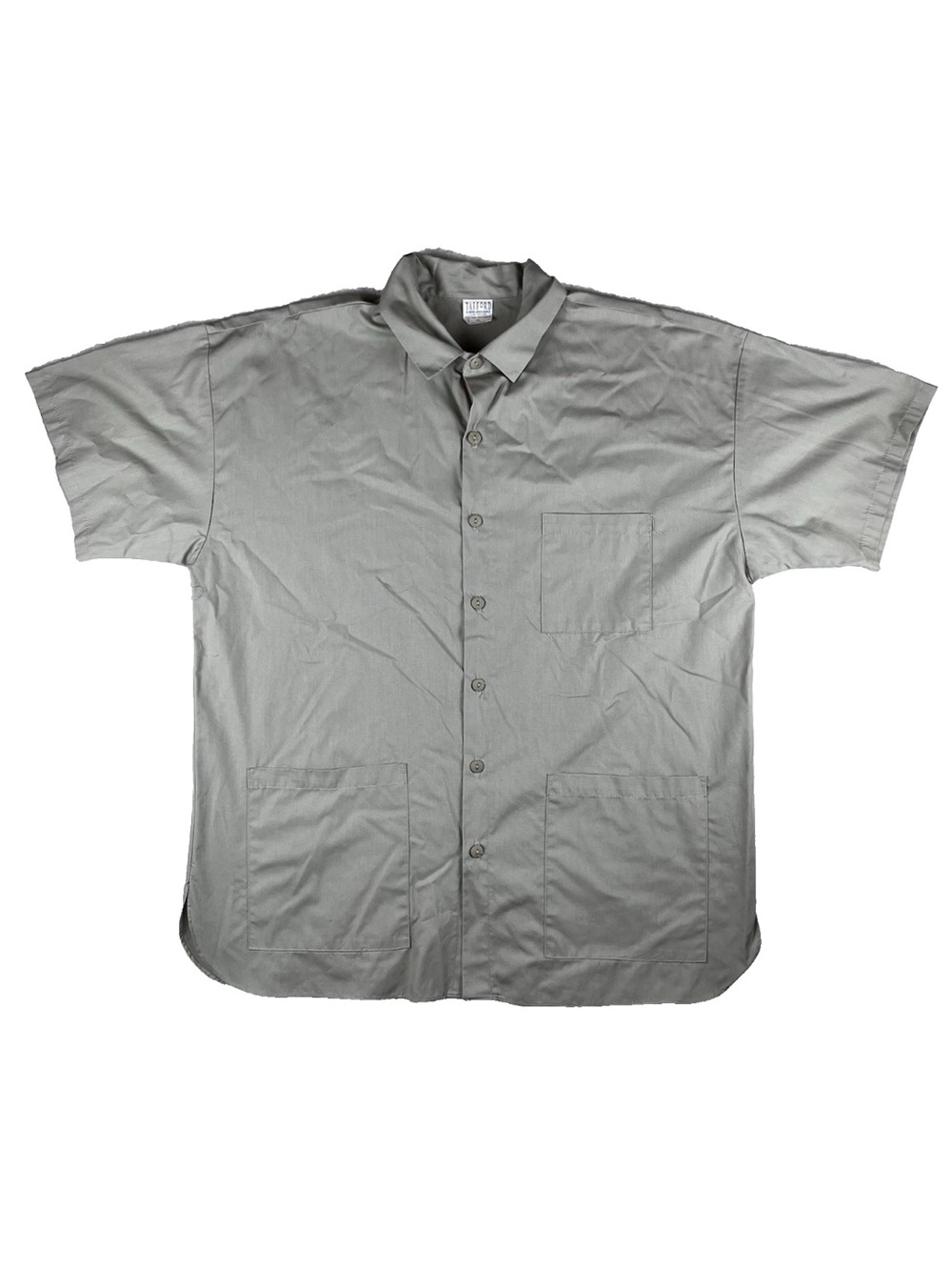 True Vintage 80s 90s XL Beige Pockets Button Up Shirt Barber Guayabera CubanMade